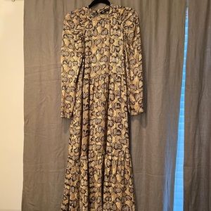 Zara long sleeve snake dress